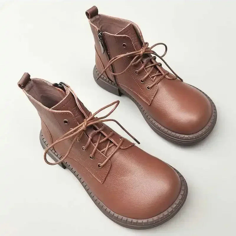 Careaymade-100% Genuine leather wide version Casual women big size short boots,Men's Pure handmade single boots warm Wool boots