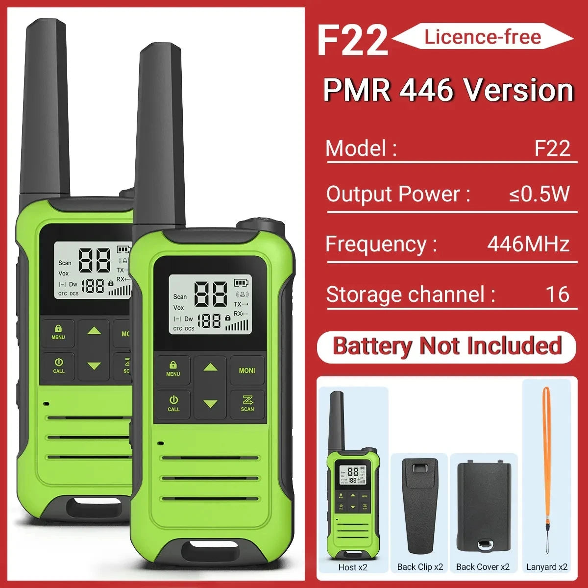 2/ F22 PMR Walkie Talkie