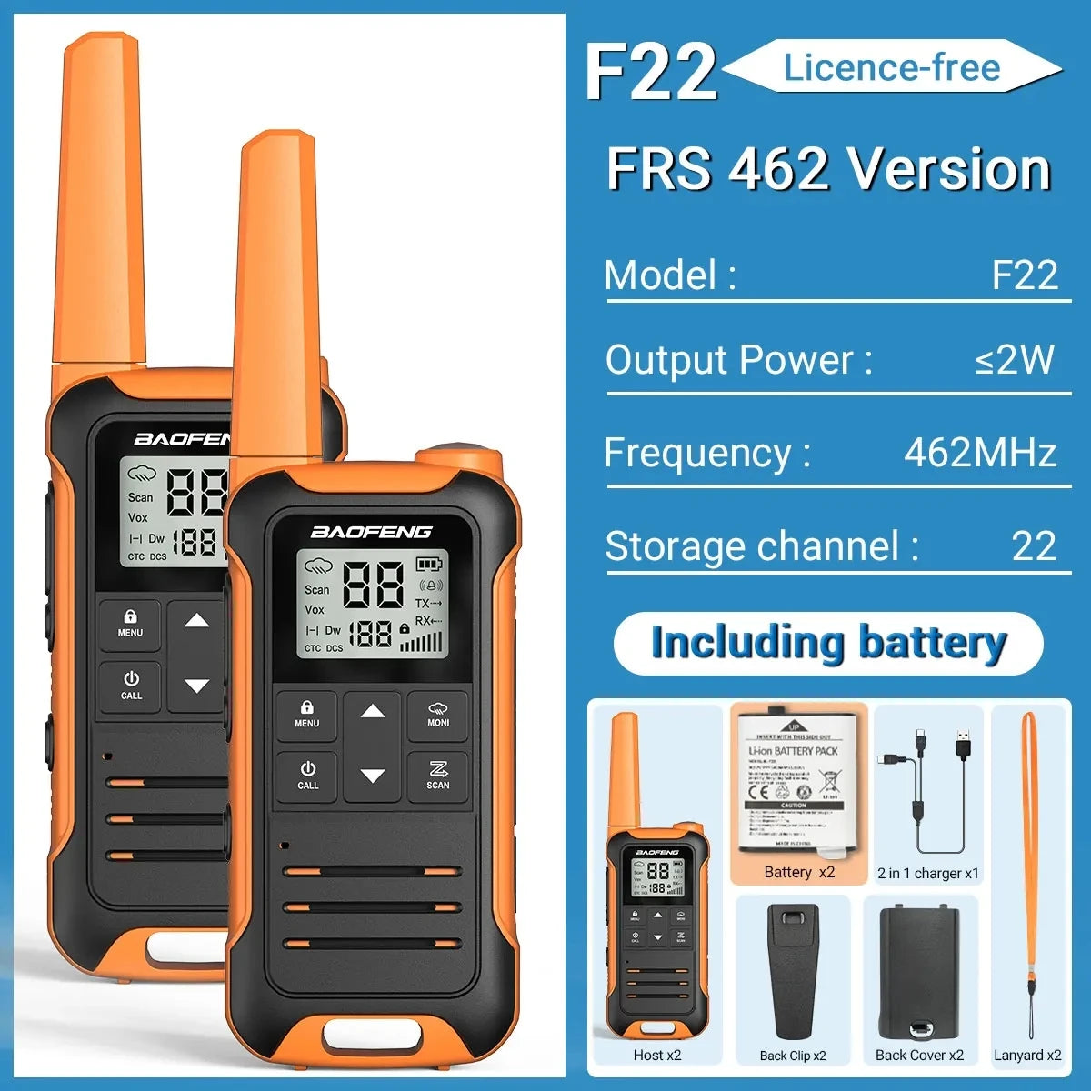 2/ F22 PMR Walkie Talkie