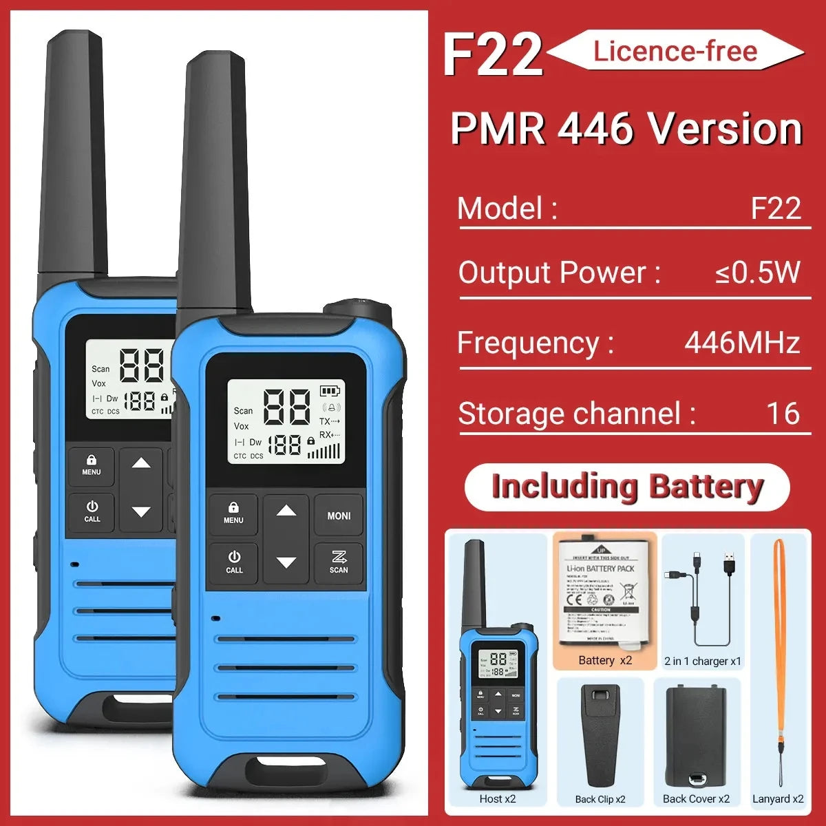 2/ F22 PMR Walkie Talkie