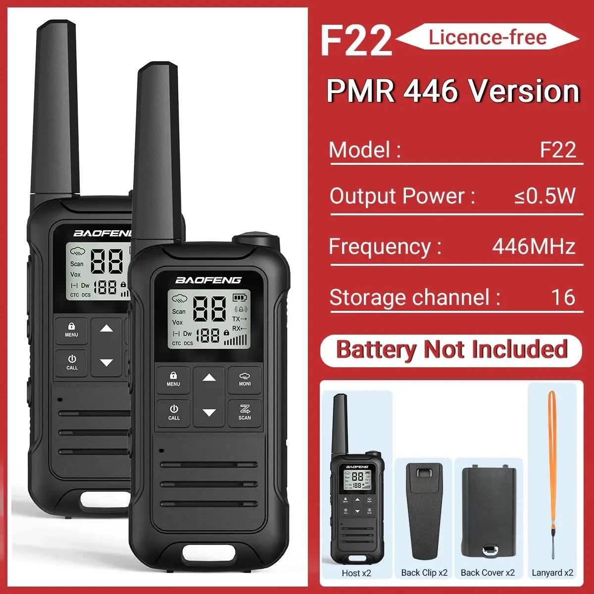 2/ F22 PMR Walkie Talkie