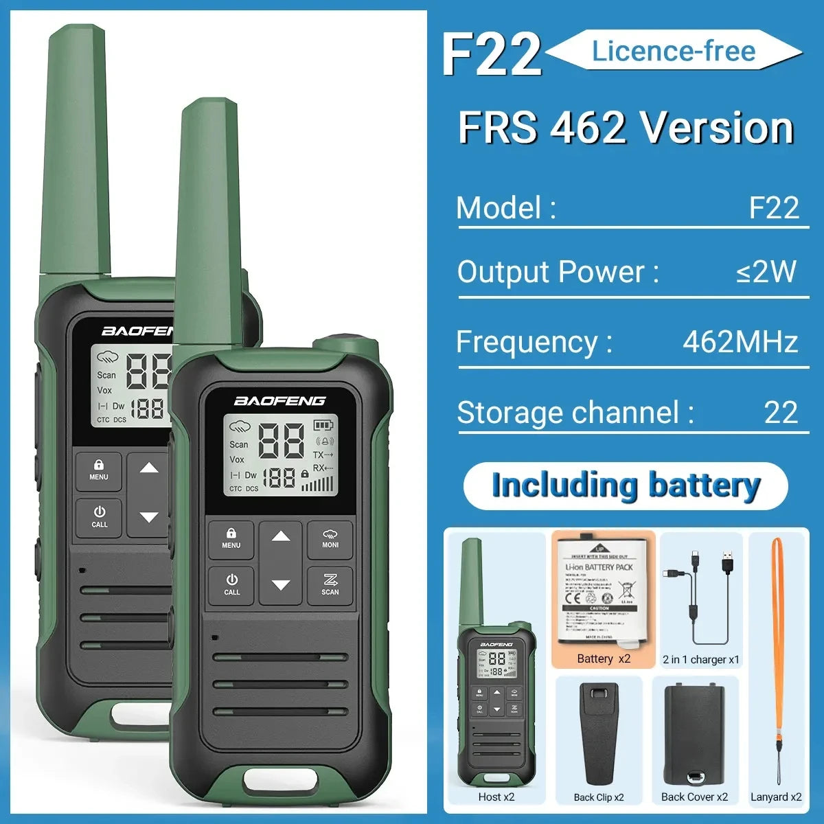 2/ F22 PMR Walkie Talkie